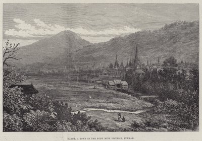 Kathe, una città nel distretto delle miniere di rubini, Birmania da Walter Paget